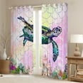 thumbnail image 2 of Erosebridal Sea Turtle Curtains,Pink Mermaid Tail Scale Curtains Bedroom Decor,Ocean Life Sea Animal Curtains Colorful Gradient Window Curtains 2 Panels (38Wx54L), 2 of 6