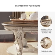 Signature Design by Ashley Realyn White and Brown Farmhouse Style Coffee Table with Storage Shelf