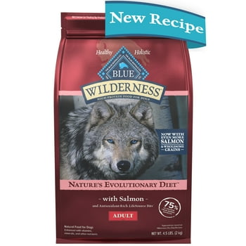 Blue Buffalo Wilderness High Protein Natural Adult Dry Dog Food plus Wholesome Grains, Salmon 4.5 lb bag
