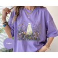 thumbnail image 2 of Cute Ghost Halloween T-Shirt, Vintage Wildflower Ghost Graphic Tee, Inspired Spooky Shirt, Fall Gift for Ghost Lovers, 2 of 5