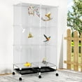thumbnail image 5 of golytefs Bird Cage Universal Wheel Metal Parrot Cage with Stand Tray Swing Ladder (White), 5 of 9