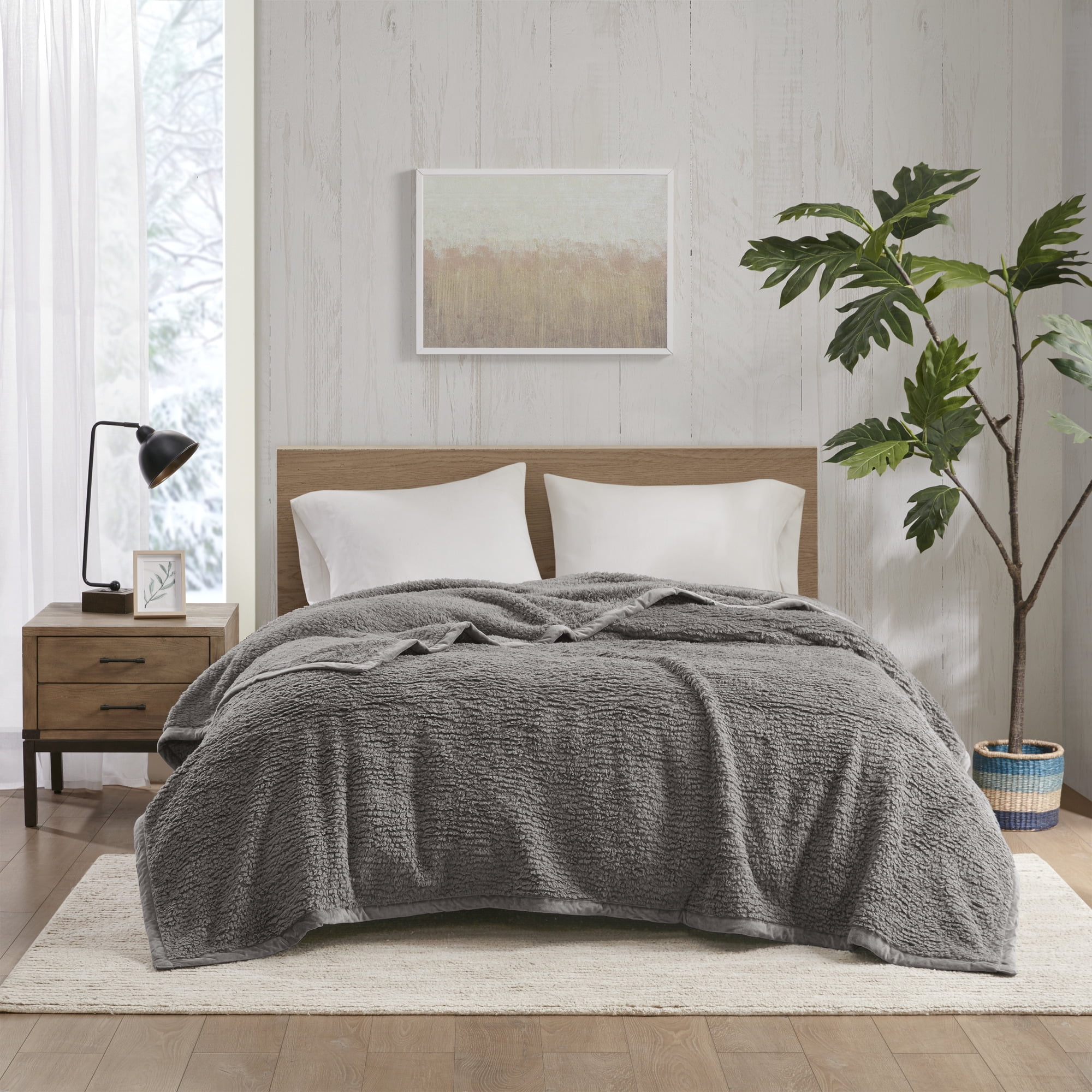 Woolrich Burlington Berber Blanket, Twin, Grey
