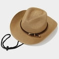 thumbnail image 6 of Hauaitttt Summer Cowboy Style Seaside Casual Holiday Sun Hat Panama Style Shade Bowler Hat Nice Visors Mens Hats Outdoor Hat Neck Cover Beach Cowboy Hats Large Size Fedora Men's Outdoor Hats Hats for, 6 of 8