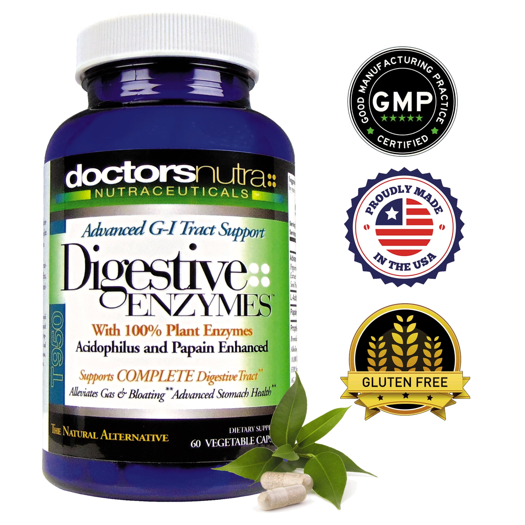 Digestive Aid Enzymes by Doctors Nutra Nutraceuticals - Natural GI Digestive Stomach Intestinal Support Supplement Advanced Tract 950