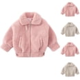 thumbnail image 4 of Odeerbi Teen Girls Winter Coat Fleece Jacket Thermal Warm Outerwear Overcoat Solid Color Winter Casual Clothing Long Sleeve Hooded Warm Jacket Pink, 4 of 4