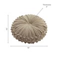 thumbnail image 3 of Coussin Rond en Velours Taupe - Ensemble de 2, 3 of 4