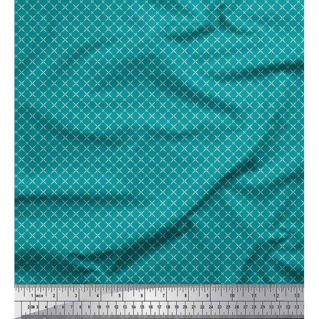 Soimoi Silk Fabric Geometric Small Decor Fabric Printed Yard 42 Inch Wide