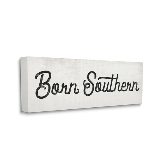 Stupell Industries Born Southern Quaint Country Phrase Retro Typography, 17 x 40, Designed by Daphne Polselli