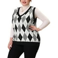 Unique Bargains Women's Plus Size Cable Knit Sleeveless Pullover