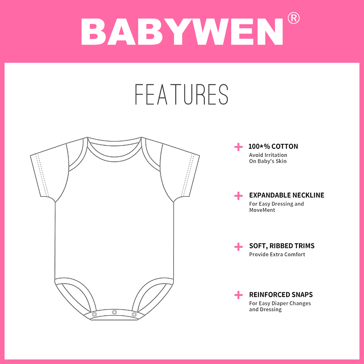 Twin Babys Funny Ctrl + C Ctrl + V Printed Infant Baby Cotton Bodysuits (Pink, 12-18M) - image 5 of 5