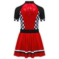 thumbnail image 4 of iiniim Enfants Filles Costumes de Course Pilote Cosplay Halloween Robe de Fête Paillettes Brillantes Robe de Danse Rouge 10, 4 of 5