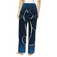 thumbnail image 3 of Disketp Cat Sketch Print Women'S Comfy Pajama Pants Casual Drawstring Palazzo Lounge Wide Leg Pants, 3 of 9
