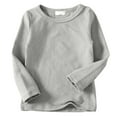 thumbnail image 6 of Ketyyh-chn99 Long Sleeve Shirts For Boys Baby/Toddler Boy Long Sleeve Shirt Basic Tshirt Tops Light Undershirt Solid Striped Tees for Boys Size for 9-10 Years,Light Gray, 6 of 6