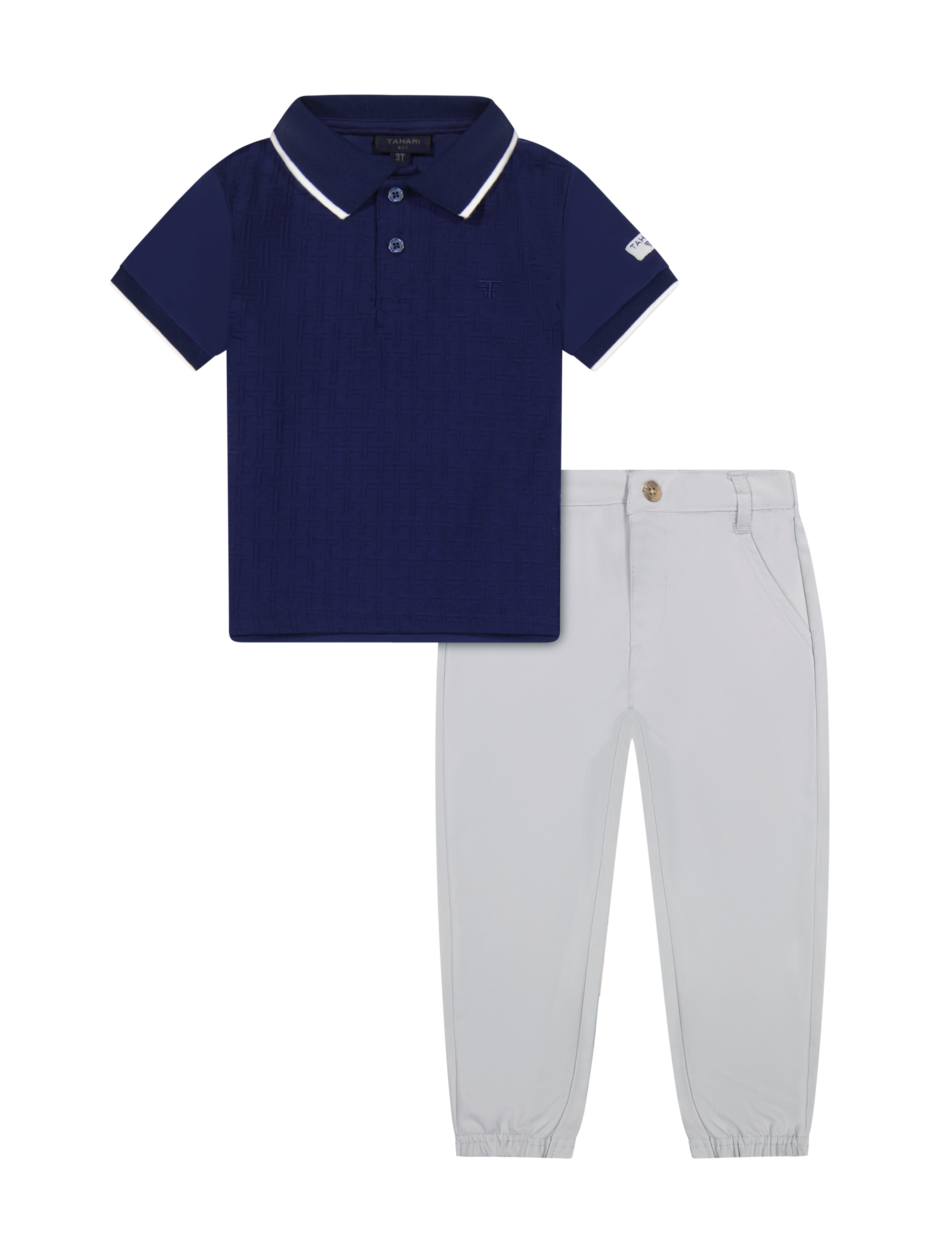 Tahari Toddler Boy Polo Shirt and Poly Tech Pant Set, Size 2T-4T