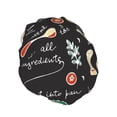 thumbnail image 2 of Kll Vegetable Quiche Pattern Shower Cap & Bath Cap For Women,Reversible Oversized Waterproof Shower Caps For All Hair Lengths,Elastic Reusable Bathing Hair Cap, 2 of 9