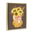 thumbnail image 3 of Stupell Industries Fall Sunflowers Pumpkin Bouquet Gold Framed Floater Canvas Wall Art design by Hillary Holt, 31 x 25, 3 of 9