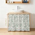 thumbnail image 4 of Farmhouse Flower Cabinet Curtains 27.6"W x 35.4"L, Botanical Vintage Fruit Green Leaf Under Sink Skirt for Bathroom Vanity Kitchen Self Adhesive, Dust-Proof Privacy Curtain for Closet Shelves Laundry, 4 of 9