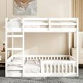 thumbnail image 2 of Euroco Full over Full Bunk Bed with Ladder and Guardrails for Kids Teens Adults, White, 2 of 11