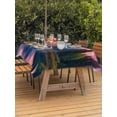 thumbnail image 4 of 54x80 Inch Outdoor Tablecloth with Umbrella Hole Zipper Rectangle Purple Mountain Rectangular Tablecloths Outside Waterproof Modern Art Forest Patio Table Cloth Cover for Picnic Party, 4 of 8