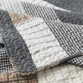 thumbnail image 6 of Bedduvit Dark Gray Queen Size Quilt, 100% Cotton Farmhouse Quilt for Queen Bed, Lightweight Patchwork Striped Plaid Bedspread, Breathable Reversible 3-Piece Coverlet Bedding Set for All Season, 98x90, 6 of 12