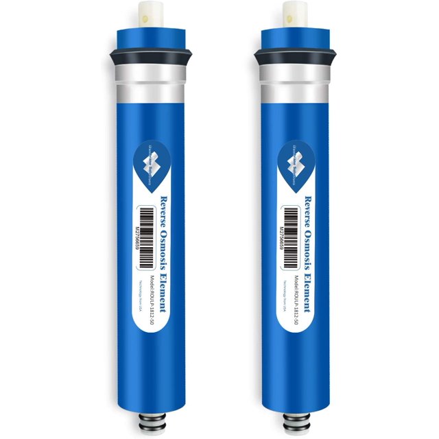 Membrane Solutions 50 GPD RO Membrane 1.75"x11.75" Standard Reverse Osmosis Membrane Filter Replacement for Kitchen Under Sink RO System and Aquarium Reef Tank, ROULP-1812-50 (2-Pack)