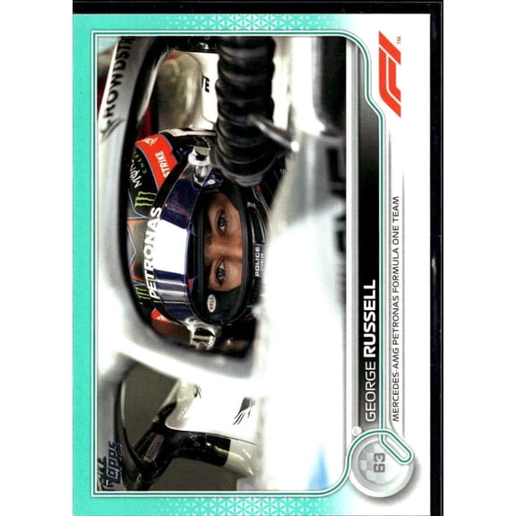 2022 Topps Formula 1 George Russell Aqua Prism #19 140/199 Mercedes-AMG Trading Card