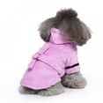 thumbnail image 6 of Pet Pajama with Hood Thickened Luxury Soft Cotton Hooded Bathrobe Quick Drying And Super Absorbent Dog Bath Towel Soft Pet Nightwear for Puppy Small Dogs Cats Purple, 6 of 17