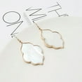 thumbnail image 2 of RSAMD Gold Tone Snakeskin Pu Leopard Leather Statement Dangle Earrings Fashion Jewelry-Shell, 2 of 9