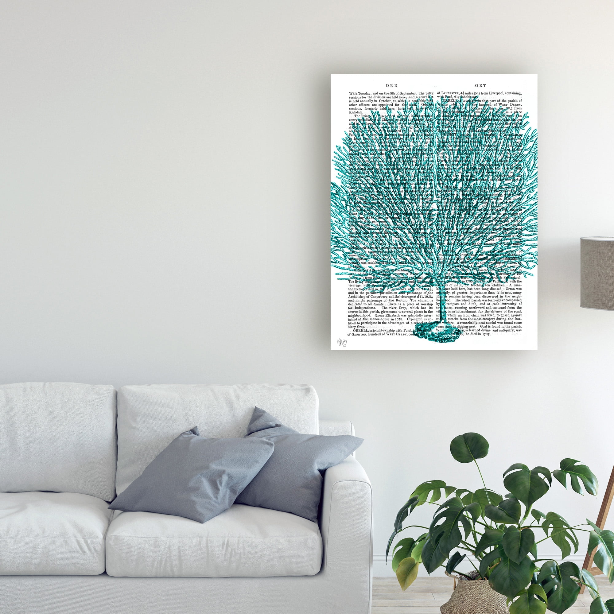 Trademark Fine Art 'Blue Corals And Sea Urchins Iv' Canvas Art by Fab Funky