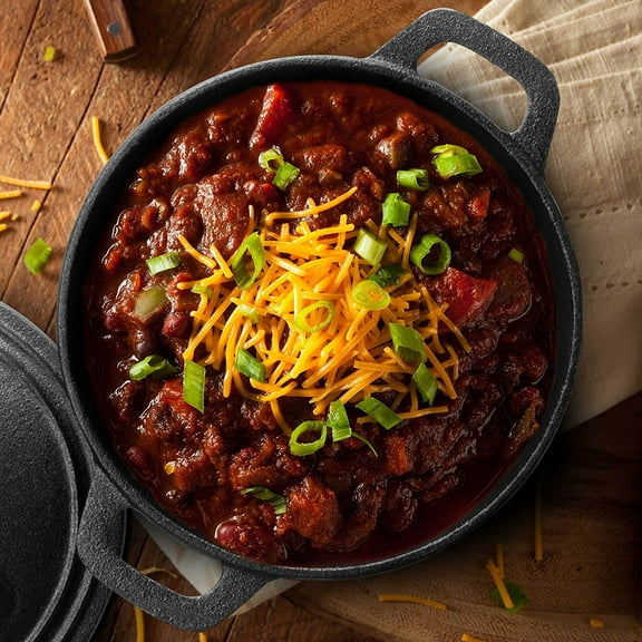 Commercial Chef Cuisine 3.4 Quart Cast Iron Dutch Oven Set with Dome Lid, Black