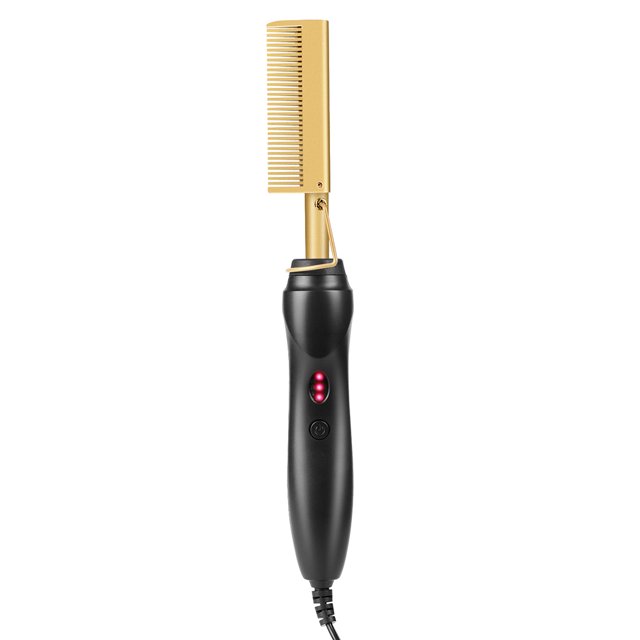 Hair Straightener Electric Heating Hair Curling Iron Dry Wet Dual Use Temperature Adjustable Curler, US Plug