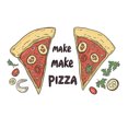 thumbnail image 3 of Adhesivos de pared, diseño de pizza, dibujos animados de comida, PVC, 30 x 40 cm, 3 of 4