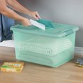 thumbnail image 4 of Sterilite 16 Gallon Fresh Scent Plastic Storage Box, Aqua Tint, 6 Count, 4 of 9