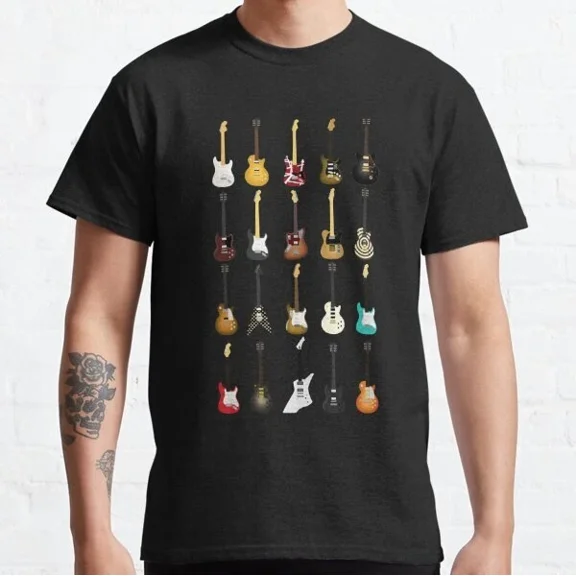 Guitar Retro Vintage Funny Gift Classic T-Shirt S-3XL