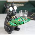 thumbnail image 2 of Vinbcorw Cool Bulldog Escultura Estatua Francesa con Bandeja de Acero Inoxidable Estatua Decoración de Mesa Moda Textiles para el hogar Almacenamiento de Escritorio multifunción Negro B, 2 of 7