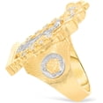 thumbnail image 2 of Floreo 10k Yellow Gold 28.7mm Two-Tone Mother Virgin Saint Mary Arch Praying Hands CZ Ring, Size 9.75, 2 of 2
