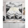 thumbnail image 2 of Black Mist Forest Kitchen Curtains Swag Valance and Tier Curtains Set 36 Inch Length, Vintage Natural Mountain Landscape Rod Pocket Drape Panels Pair Swag Curtain for Bathroom/Cafe/Window, 2 of 6