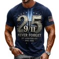 thumbnail image 6 of Xneal 911 25th Anniversary T-Shirt Casual Never Forget 911 Print Short Sleeve Multicolor Shirts for Men Size 4XL, 6 of 6