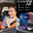 thumbnail image 5 of 30 Oz Tumbler Colorful Sky Coconut Trees Tumbler with Lid and Straw, Birthday Gift Cup for Friend Women Men Coffee Travel Mug Thanksgiving Day Halloween Christmas Gift Water Bottle, 5 of 7