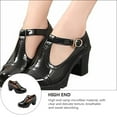 thumbnail image 6 of Hemoton  Clear Marten Chunky Heel Round Toe Shoes Women High-heeled Woman, 6 of 8