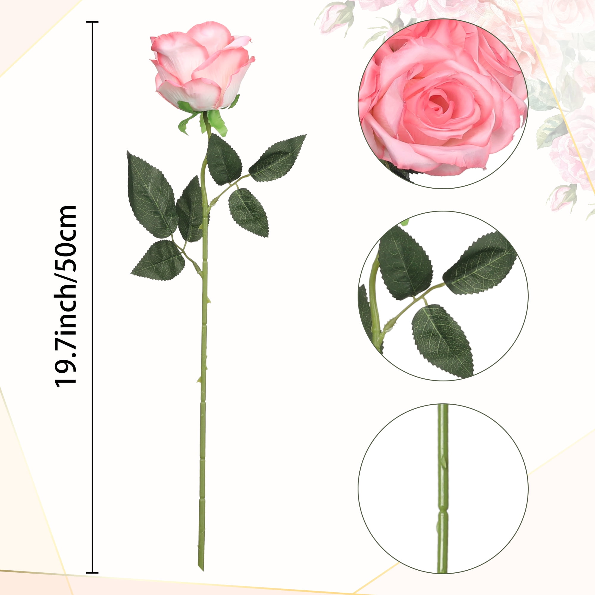 Unique Bargains 10pcs Silk Fake Rose with Rose Bouquets Dark Pink