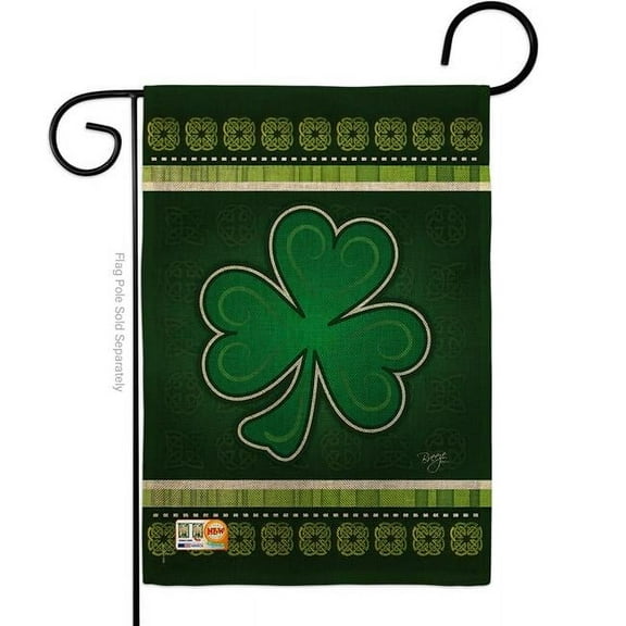 13 x 18.5 in. Shamrock Burlap Spring St Patrick Impressions Decorative Vertical Double Sided Garden Flag