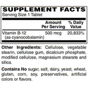 أقراص فيتامين ب -12 500 ميكروغرام (100 عدد) بواسطة BariatricPal