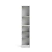 Tvilum Element Tall Narrow 5-Shelf Office Bookcase for Adults, White
