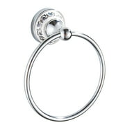 Blue and White Porcelain Chrome Towel Ring - Kitchen Bathroom Wall Mount, Bath Towel Holder Hand Towel Ring