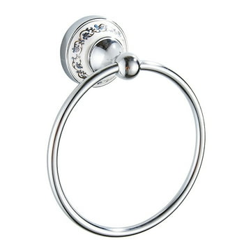 Blue and White Porcelain Chrome Towel Ring - Kitchen Bathroom Wall , Bath Towel Holder Hand Towel Ring