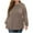 Brown, variant on Scyoekwg Long Sleeve Tops for Women Crew Neck Hollow Out Sleeve Splicing Shirts Solid Color Trendy Dressy Casual Blouses Lightweight Fall Tops Pullover (Army Green,XL)