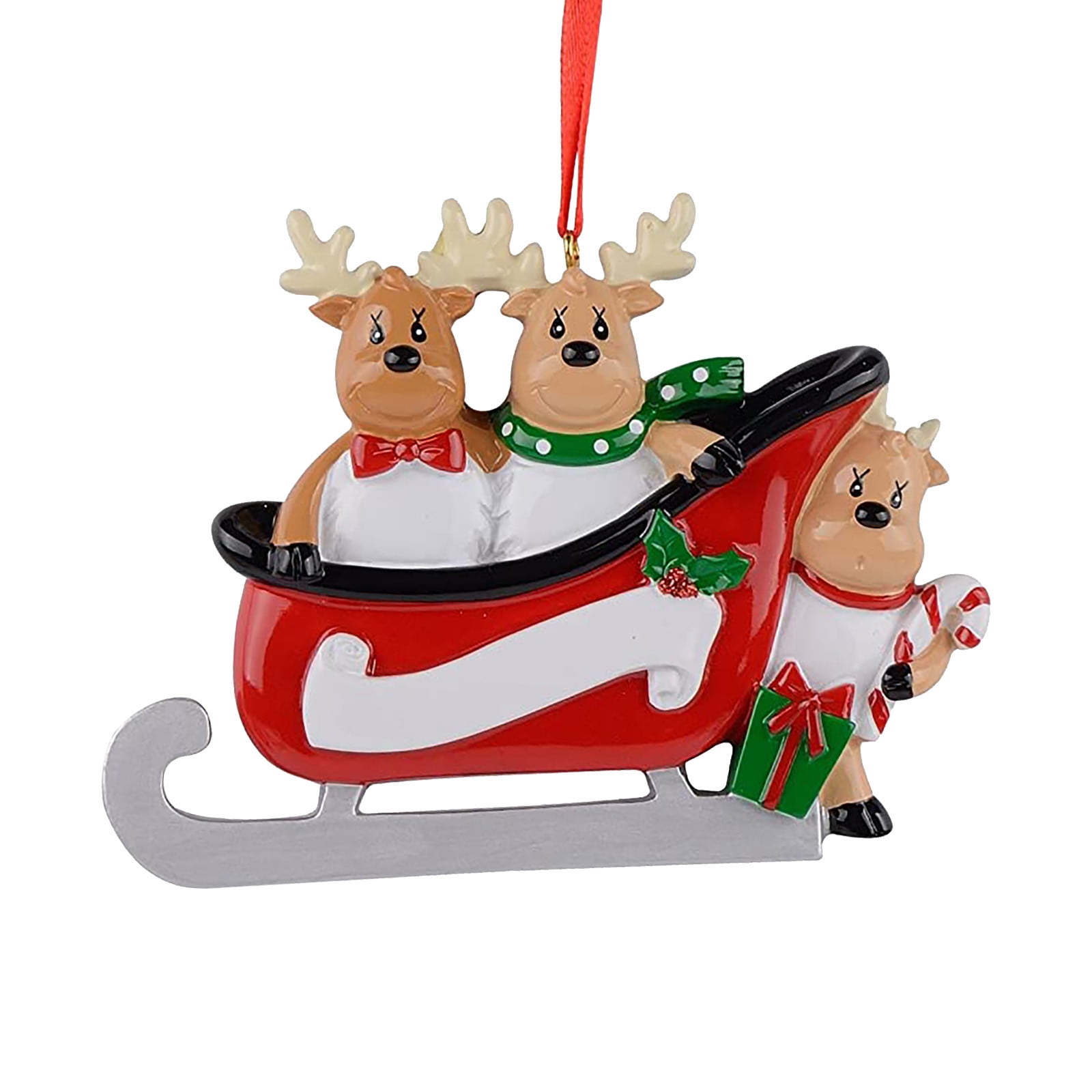 Personalised Family Christmas Xmas Tree Bauble Decoration Ornament Elk