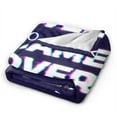 thumbnail image 2 of DouZhe Ultra-Soft Micro Fleece Lightweight Flannel Bed Blanket, Glitch Text Game Over Print Cozy Warm Throw Blankets, 80"x60", 2 of 7
