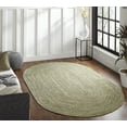 thumbnail image 6 of BNM Indoor/ Outdoor Multihued Oval Rug, 5' x 8', Green- White, 6 of 6